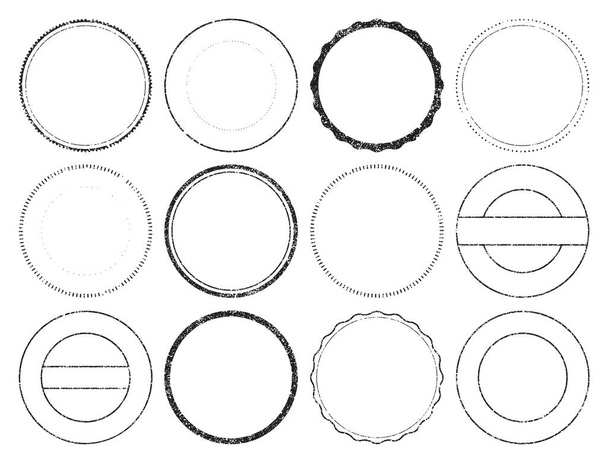 Különböző típusú kerek bélyegzők kórokozó-átvivő ábrázolása - Vektor, kép