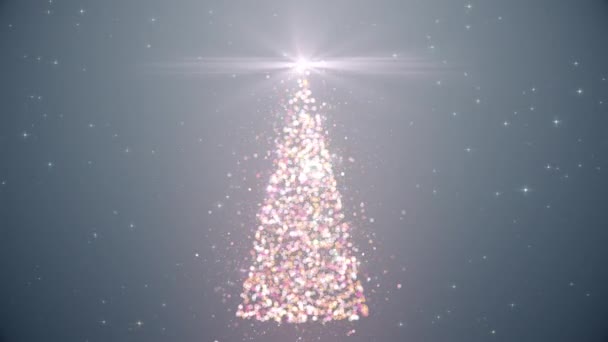 Merry Christmas video greeting card. Christmas tree from particulars - Footage, Video
