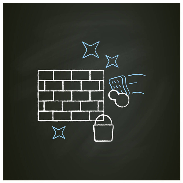 icône de craie de nettoyage de mur - Vecteur, image