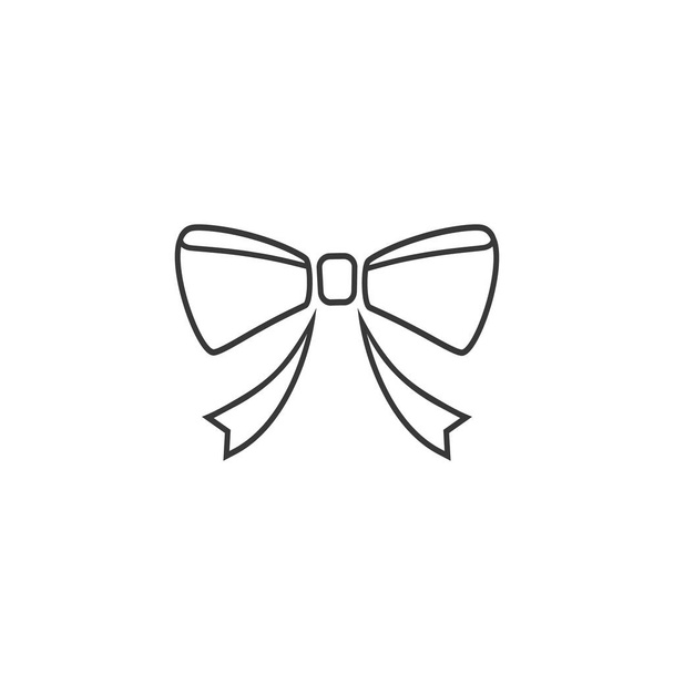 Bow in flat style line icon. Vector sign - Vector, Image