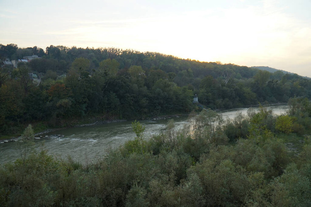 Rough course of the river in the city of Chernivtsi. View from the bridge. - Photo, Image