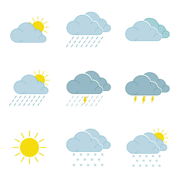 Graphiques vectoriels de prévisions météorologiques - Vecteur, image