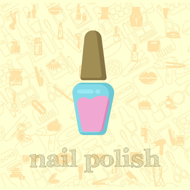 nail polish vector flat illustration, cosmetic nail polish vector illustration - Vector, Image