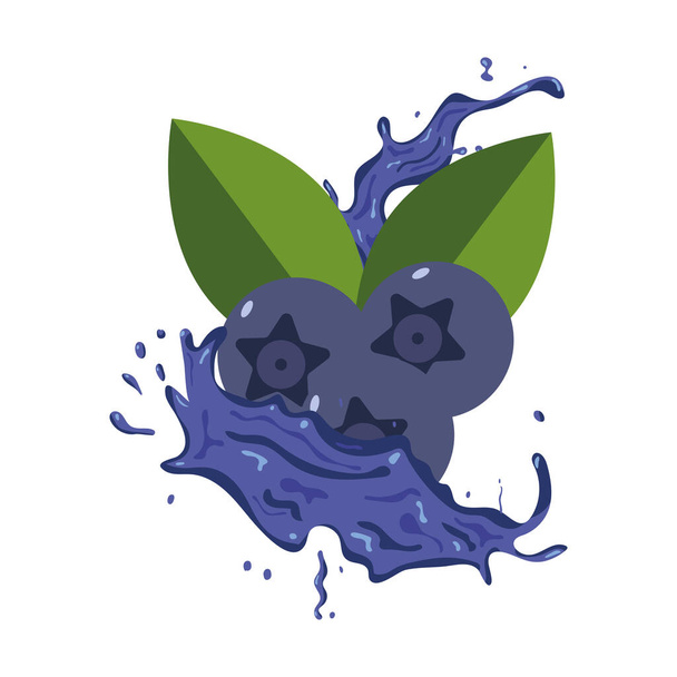 bosbessen fruit splash - Vector, afbeelding