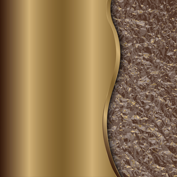 vector abstracte bronzen achtergrond met curve en folie - Vector, afbeelding