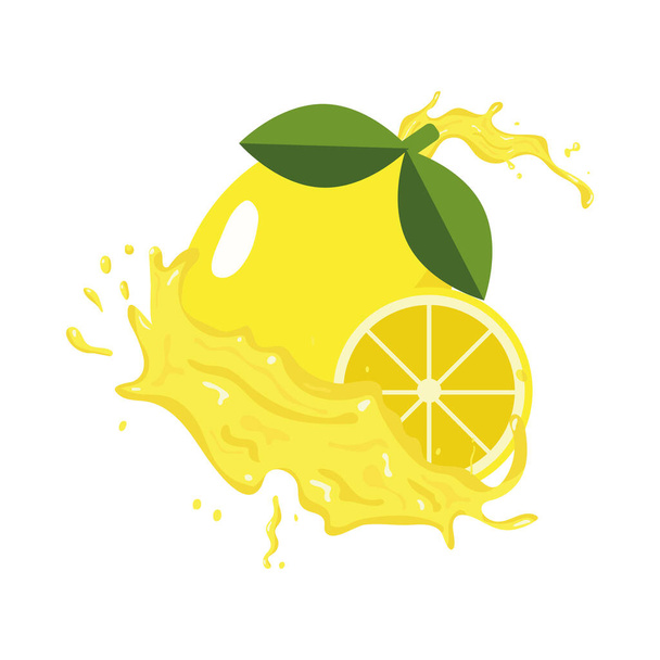 レモンフルーツスプラッシュ - ベクター画像