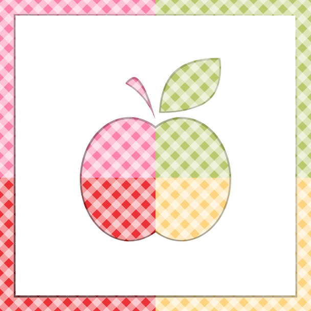 Retro gingham background with apple - Vektor, obrázek