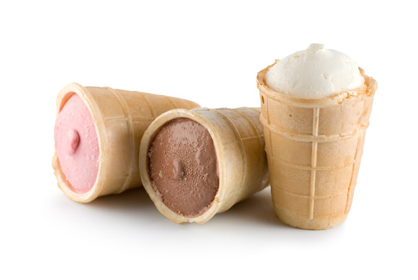 Three ice cream Isolated - Photo, Image