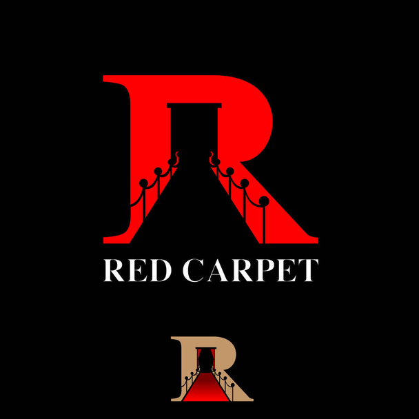 R文字レッドカーペットのシンボルコンセプトベクトル - ベクター画像