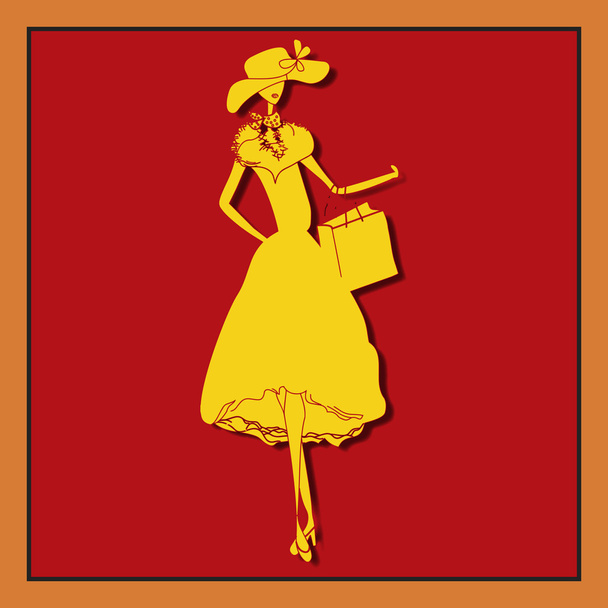Woman in a Hat - Vector, Image