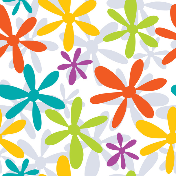 Seamless background from colorful flowers - Vector, Imagen