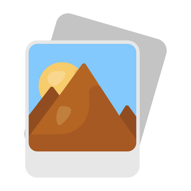 flat icon of mountain with mountains - Vetor, Imagem