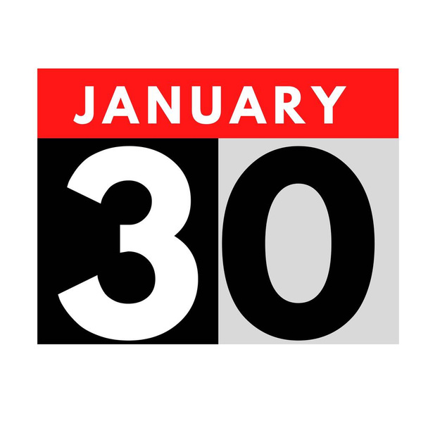 30 января. Плоская иконка ежедневного календаря .дата, день, месяц .календарь на январь - Фото, изображение