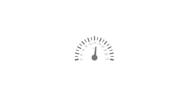 Animation de l'icône du compteur de vitesse. Isolé sur fond blanc. - Séquence, vidéo