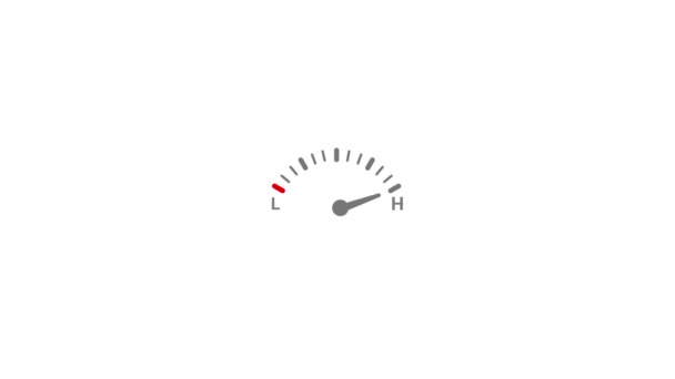 Animation of speedometer icon. Isolated on white background. - Footage, Video