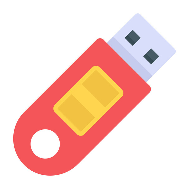 usb flash drive flat vector icon - Vetor, Imagem