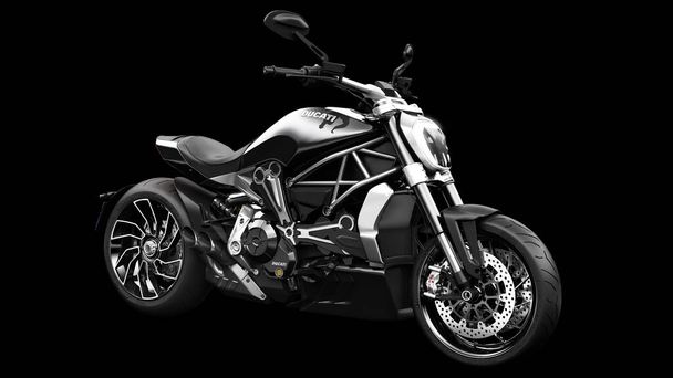 Ducati x diavel com iluminação estúdio de fundo preto. - Foto, Imagem