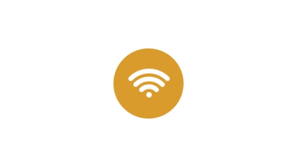Icône animée du signal Wi-Fi. Isolé sur fond blanc. - Séquence, vidéo