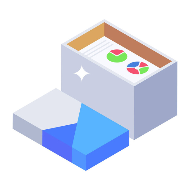 isometric 3d file folder  icon. cartoon illustration of  vector icons for web - Vector, Imagen