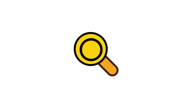Animation of magnifying glass icon. Isolated on white background. - Footage, Video