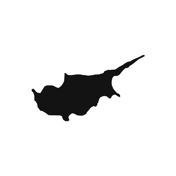 Vektor Illusztráció a fekete térkép Ciprus fehér háttér - Vektor, kép