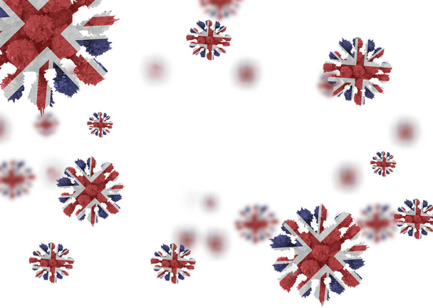covid vírus mutação covid-19 coronavirus britânico Inglês fundo pandemia - 3d renderização - Foto, Imagem