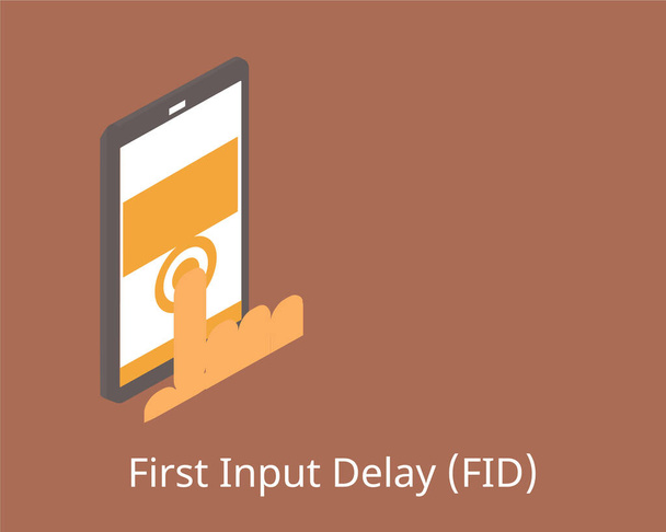 First Input DelayのコアWebバイタル(FID) - ベクター画像