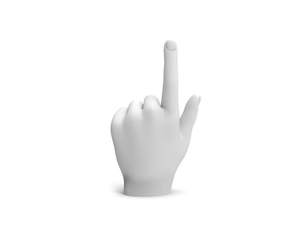Representación 3D de una mano apuntando hacia arriba con el dedo índice - Foto, imagen