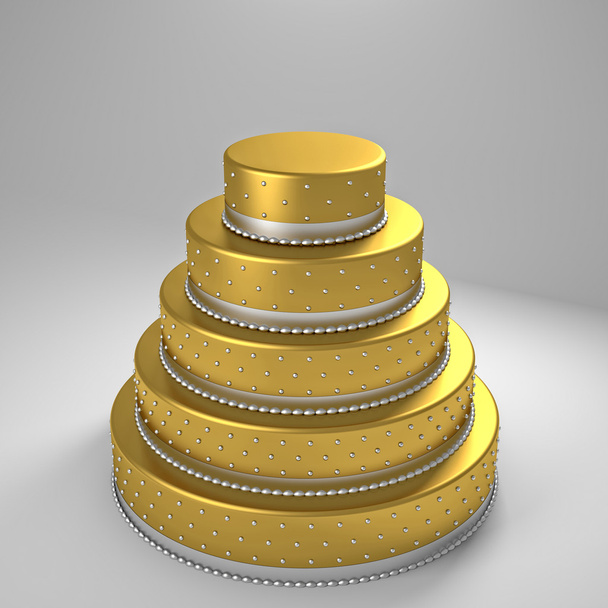 golden wedding cake - Foto, Imagem