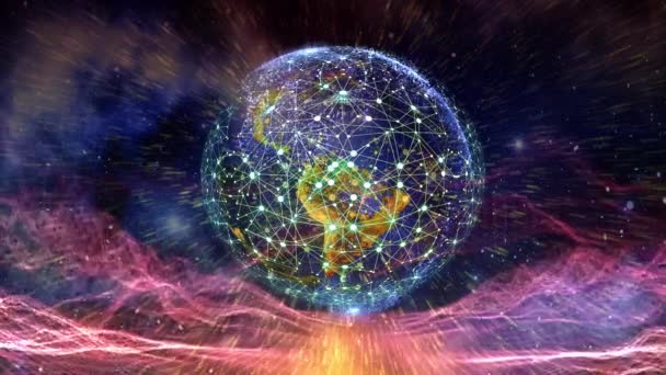 Абстрактный фон мировой технологической сети - Кадры, видео