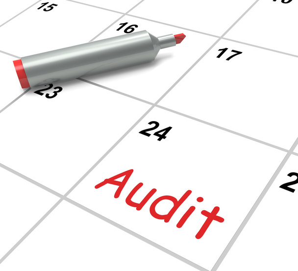 audit kalender toont inspectie en controle van de overheidsfinanciën - Foto, afbeelding