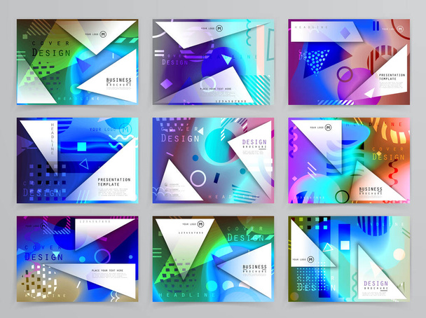 Set vierkante banner sjablonen Zakelijke brochure ontwerp - Vector, afbeelding