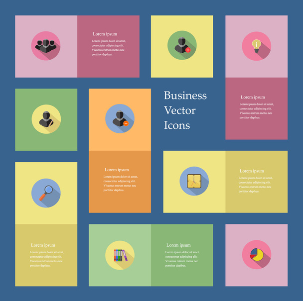 9 ícones de negócios
 - Vetor, Imagem