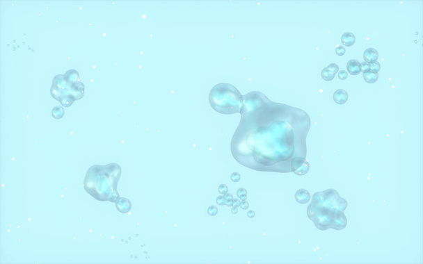 Split bubbles underwater, 3d rendering. Computer digital drawing. - Photo, Image