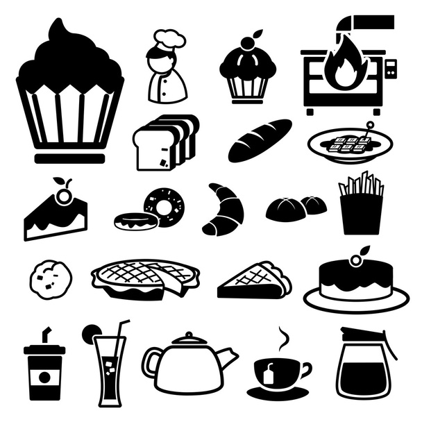 Bäckereisymbole setzen Illustration - Vektor, Bild