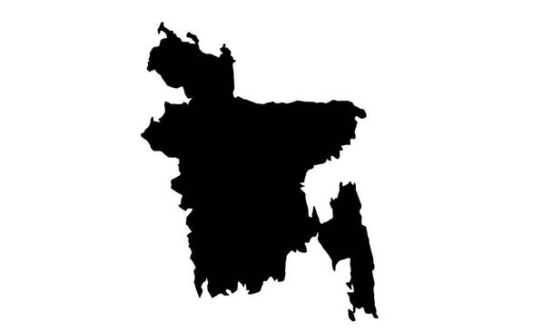 Bangladesh carte du pays silhouette en Asie du Sud - Vecteur, image
