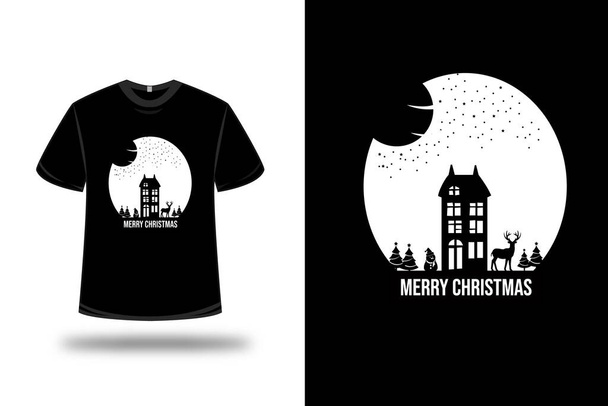 футболка весела різдвяний колір білий і чорний
 - Вектор, зображення