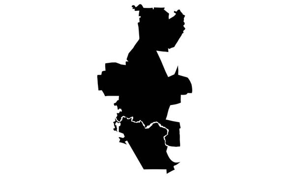 SHAHALAM карта черный силуэт на белом фоне - Вектор,изображение