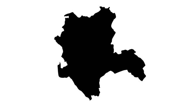 Mapa de KONYA silueta negra sobre fondo blanco - Vector, Imagen