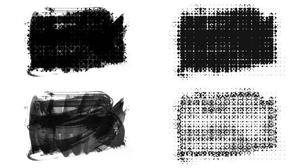 pennellate di inchiostro nero su sfondo bianco - Foto, immagini
