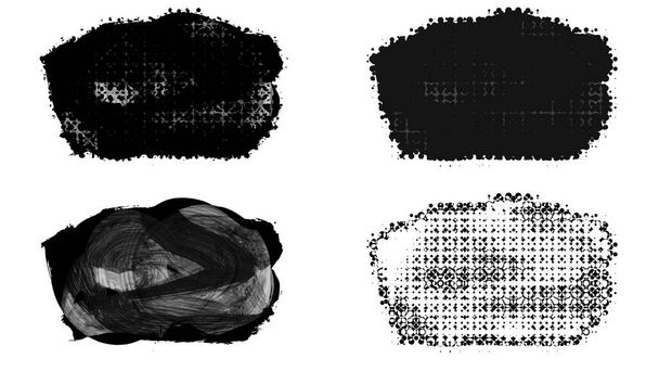 Černý tah štětcem a textura. Grunge abstraktní ručně malované prvky.  - Fotografie, Obrázek