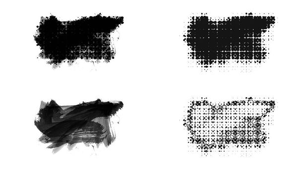 pennellate di inchiostro grunge nero su sfondo bianco - Foto, immagini