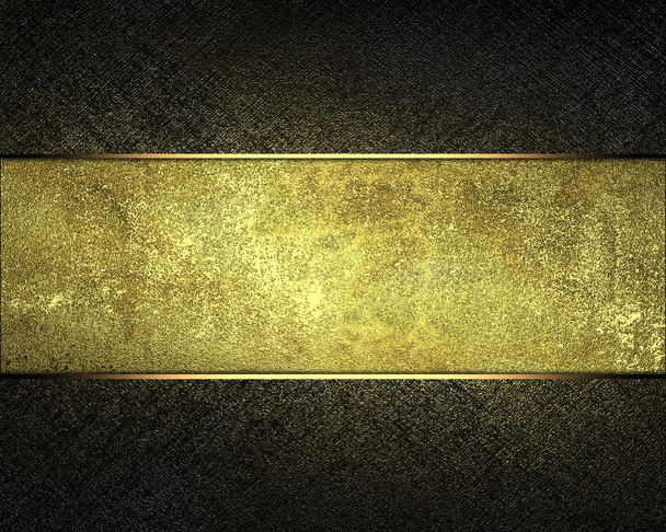 dark texture with gold scuffed with a gold nameplate - Fotó, kép