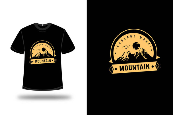 camiseta explorar más color de montaña amarillo claro - Vector, Imagen