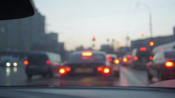 Carretera coches luces borrosa noche - Imágenes, Vídeo