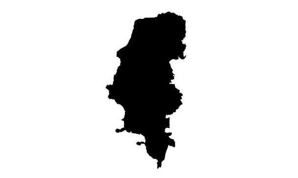 Чорний силует на карті міста Порту - Алегре на білому тлі. - Вектор, зображення