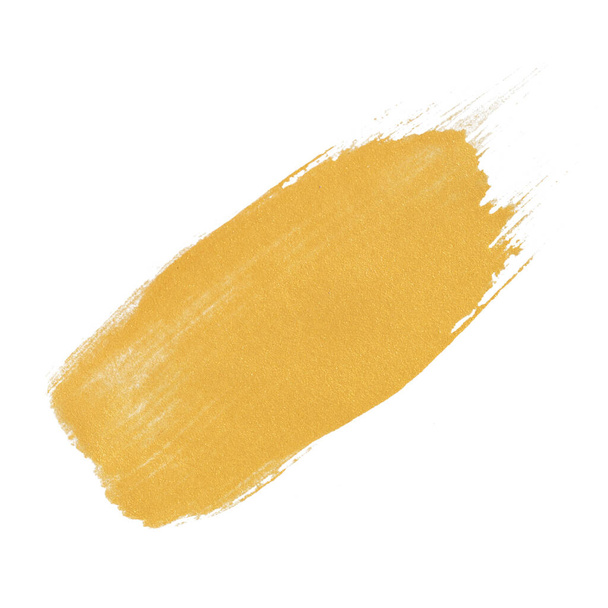gold texture paint stain on white background - Foto, Bild