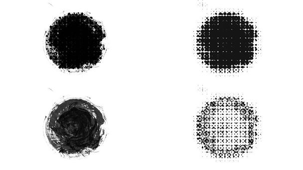 Pincelada negra en forma de círculo y textura. Grunge elementos abstractos pintados a mano. Subrayar y diseño de fronteras. - Foto, Imagen