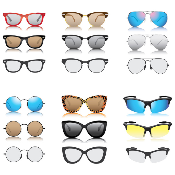 Sunglasses set vector - Vecteur, image