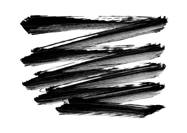 Zwarte penseelstreek en textuur. Grunge vector abstracte hand - geschilderd element. Onderstreep en grensontwerp. - Foto, afbeelding